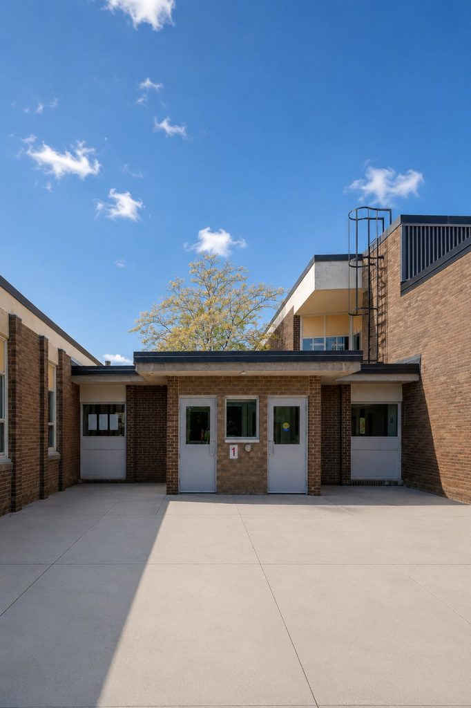 Courtyard facade at Frontenac Public School