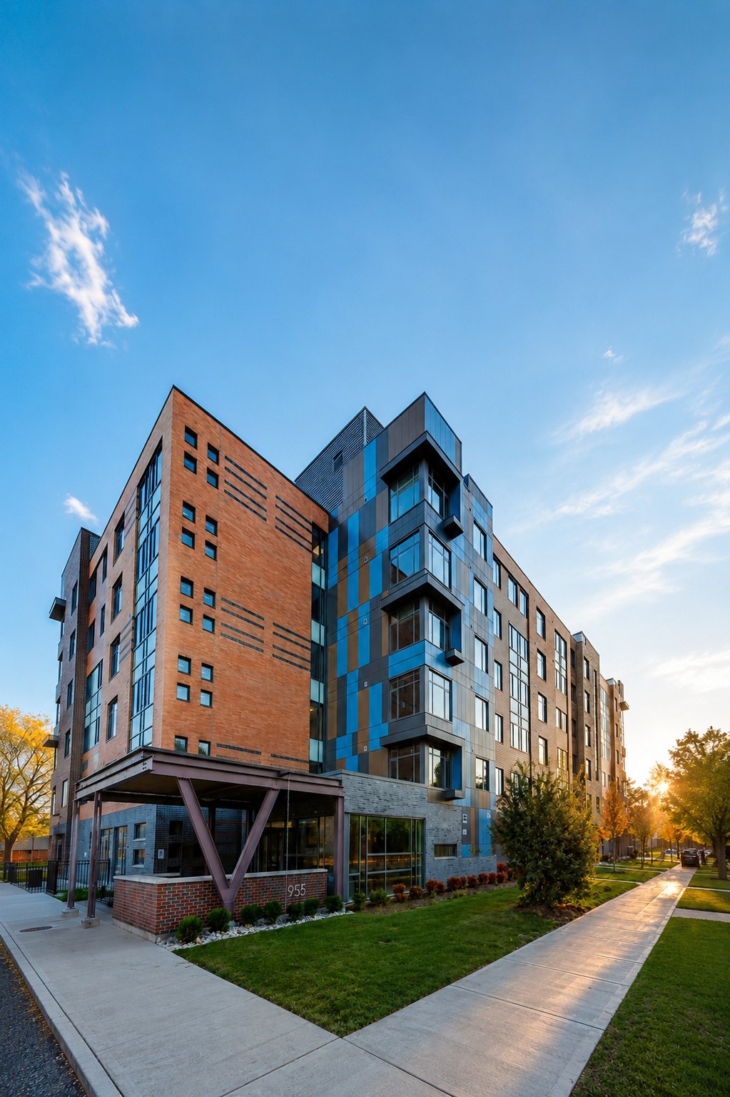 Exterior corner view of Southdale affordable housing