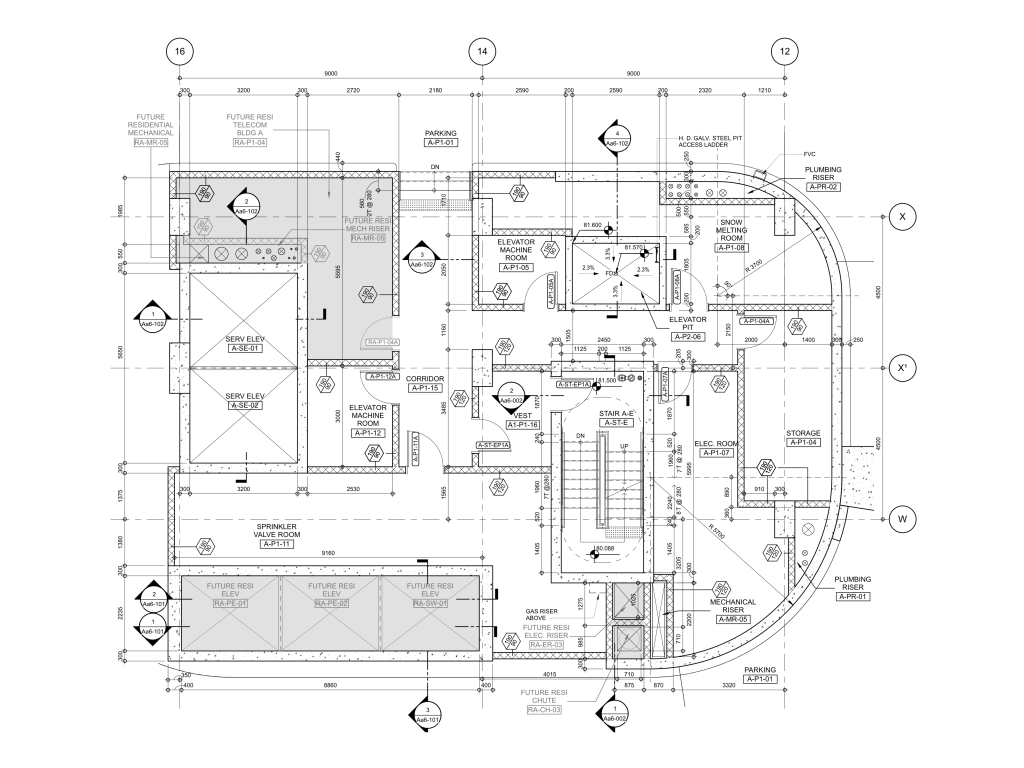 Plan detail coordination drawing for The Well
