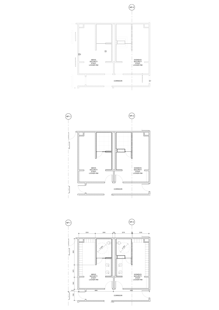 Security staff washroom partial plans for CIBC Square