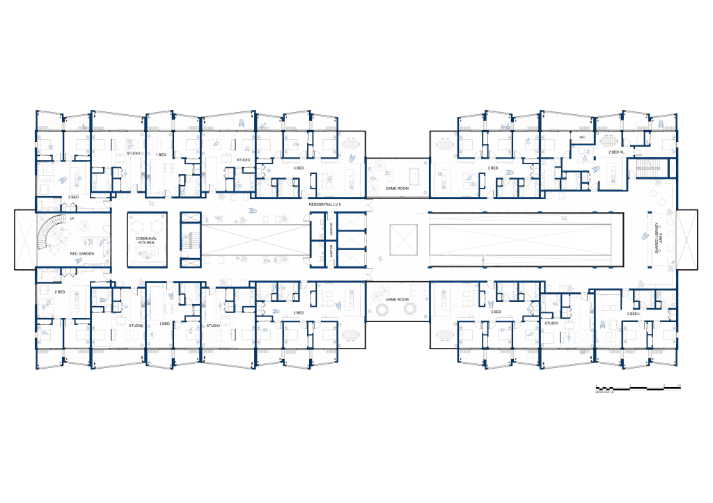 Level five residential floor plan.
