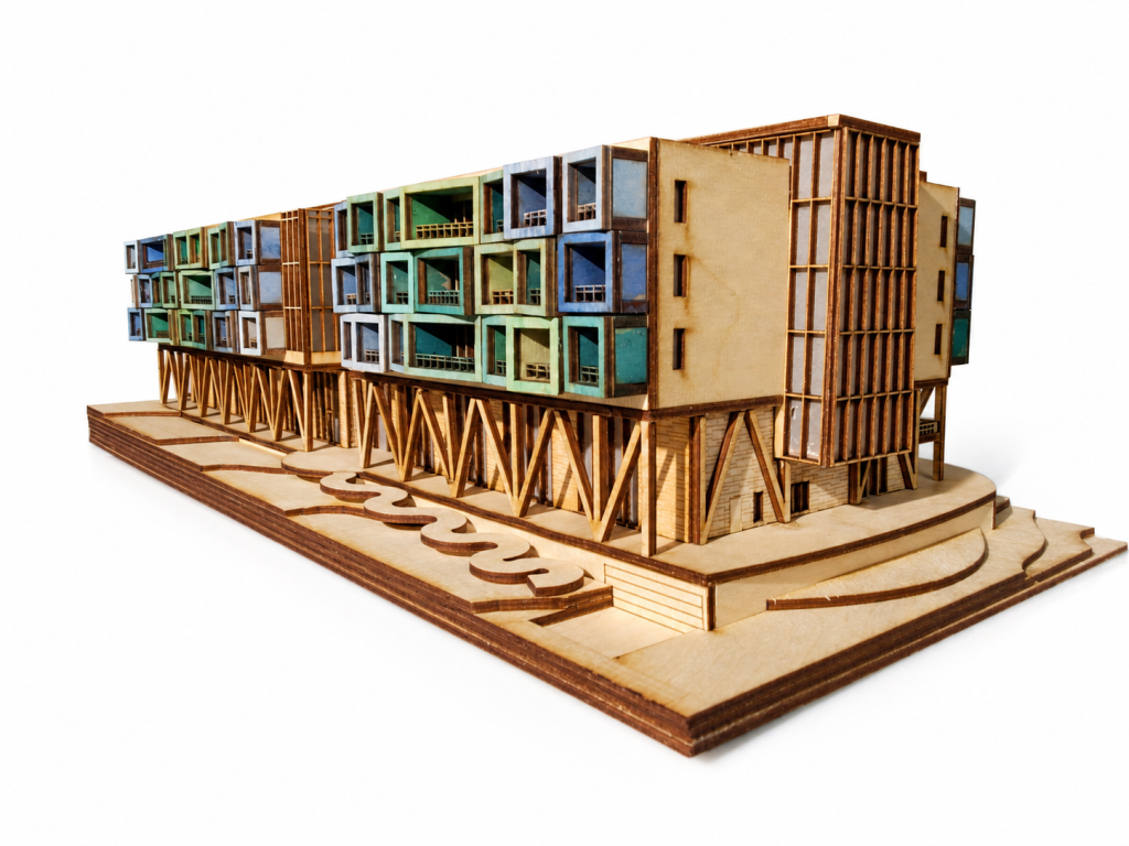 Physical model of the full Treehouse building.
