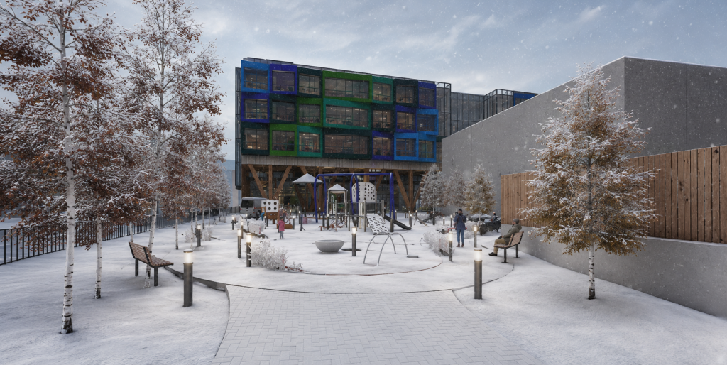 Rear exterior render.