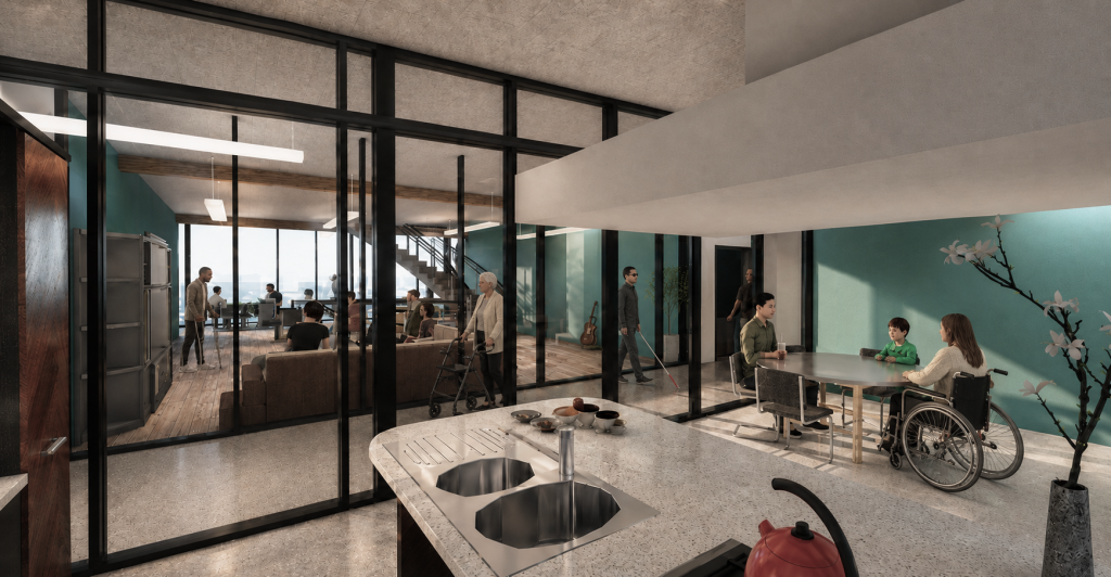 Residential common area interior.
